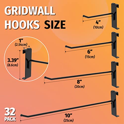 Huhole Gridwall Hooks 6 Inch, 32Pc Display Hooks For Grid Wall, Hooks For Grid Wall Panel thumb #5