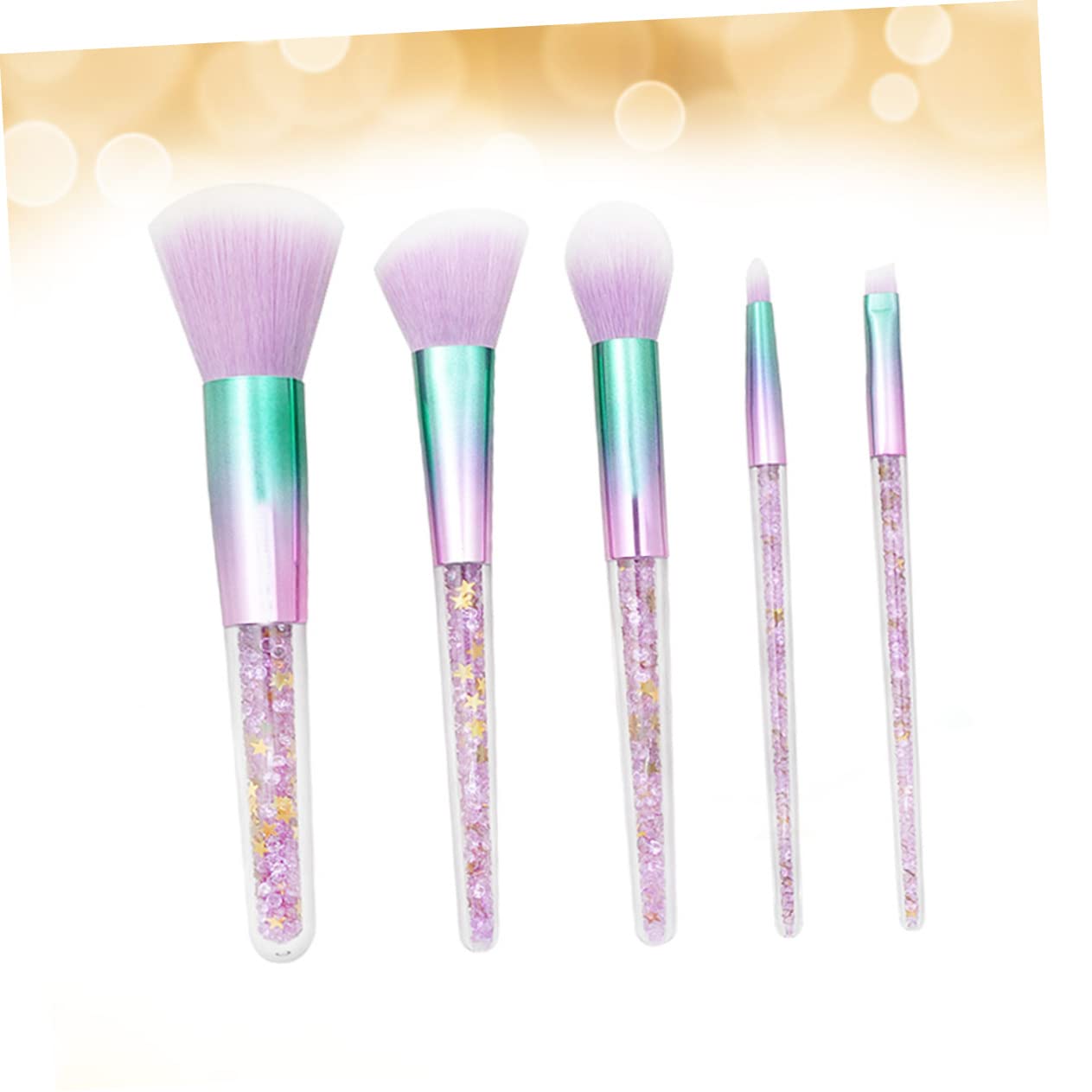 Healeved 15piezas Kit De Pinceles De Maquillaje Profesional Para Mujeres Brochas Para Base Líquida Polvo y Cejas Accesorios De Cosmética Mango Transparente y Cerdas Suaves