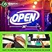 Green Light Innovations Super‑Bright LED Open Sign 15×32 in – Programmable with 64 Color Combos via App or Remote – Static, Scroll, Flash & Phase Modes – Daylight Visible Electric Sign