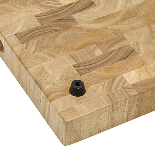 Tabla de cortar rectangular de madera maciza de roble 17x16x2 pulg miniatura 5