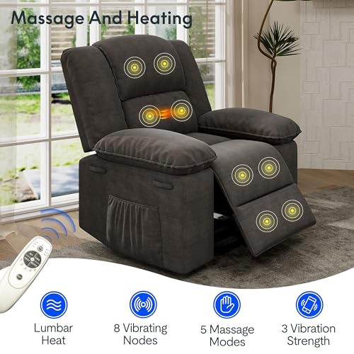 Sillón reclinable eléctrico tela suave blanco miniatura 5