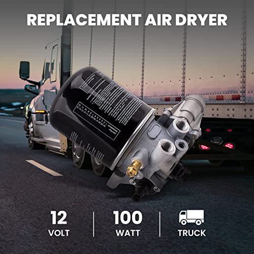 maXpeedingrods Air Dryer for Meritor System Saver 1200 Series, replacement for R955205 4324130010 12V Interior Cab Fresh Air Filter for Peterbilt, Black