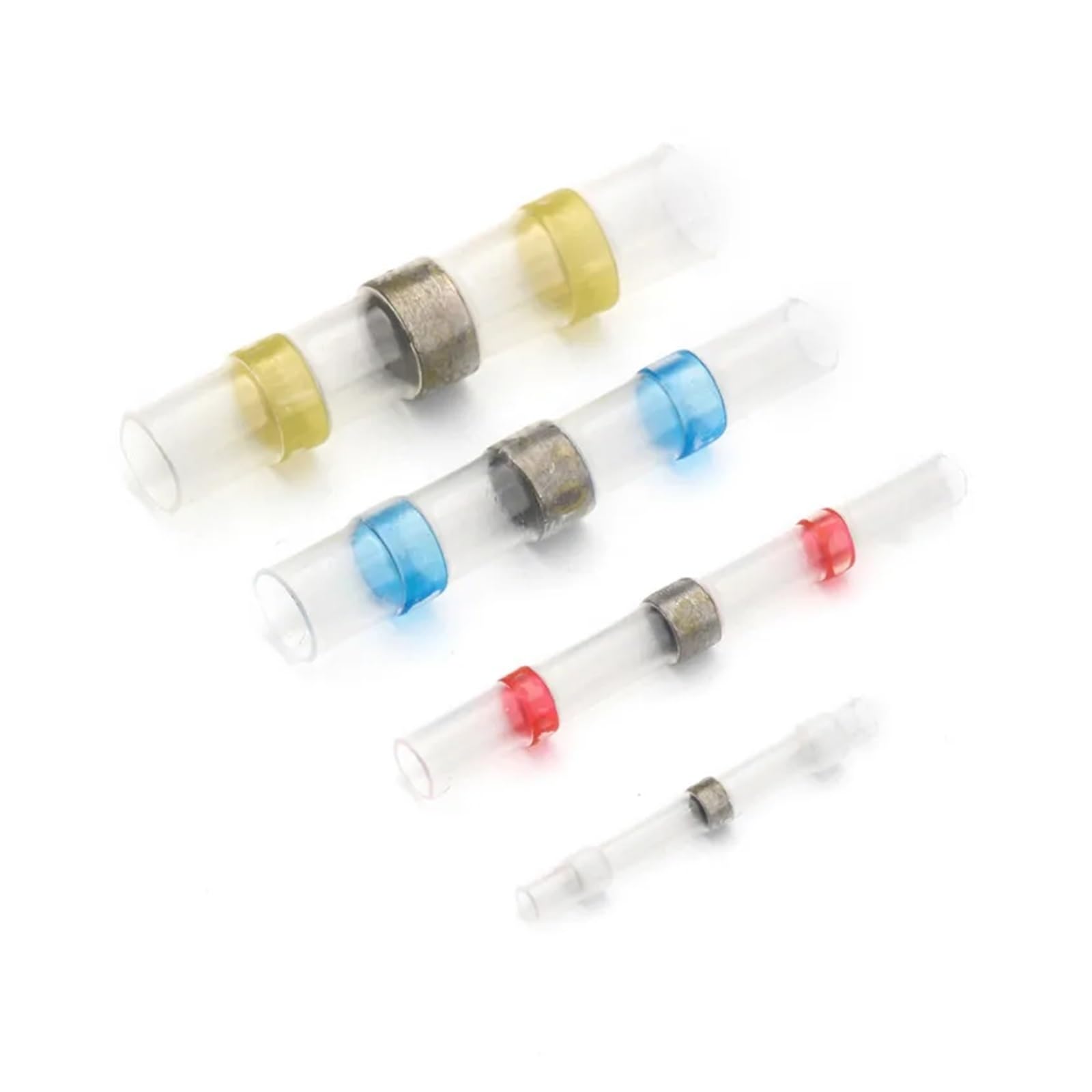100 Pezzi/Set 4 Misure Manicotto di Saldatura Filo Sigillo connettori termorestringenti terminali di Giunzione connettori Filo Testa isolati