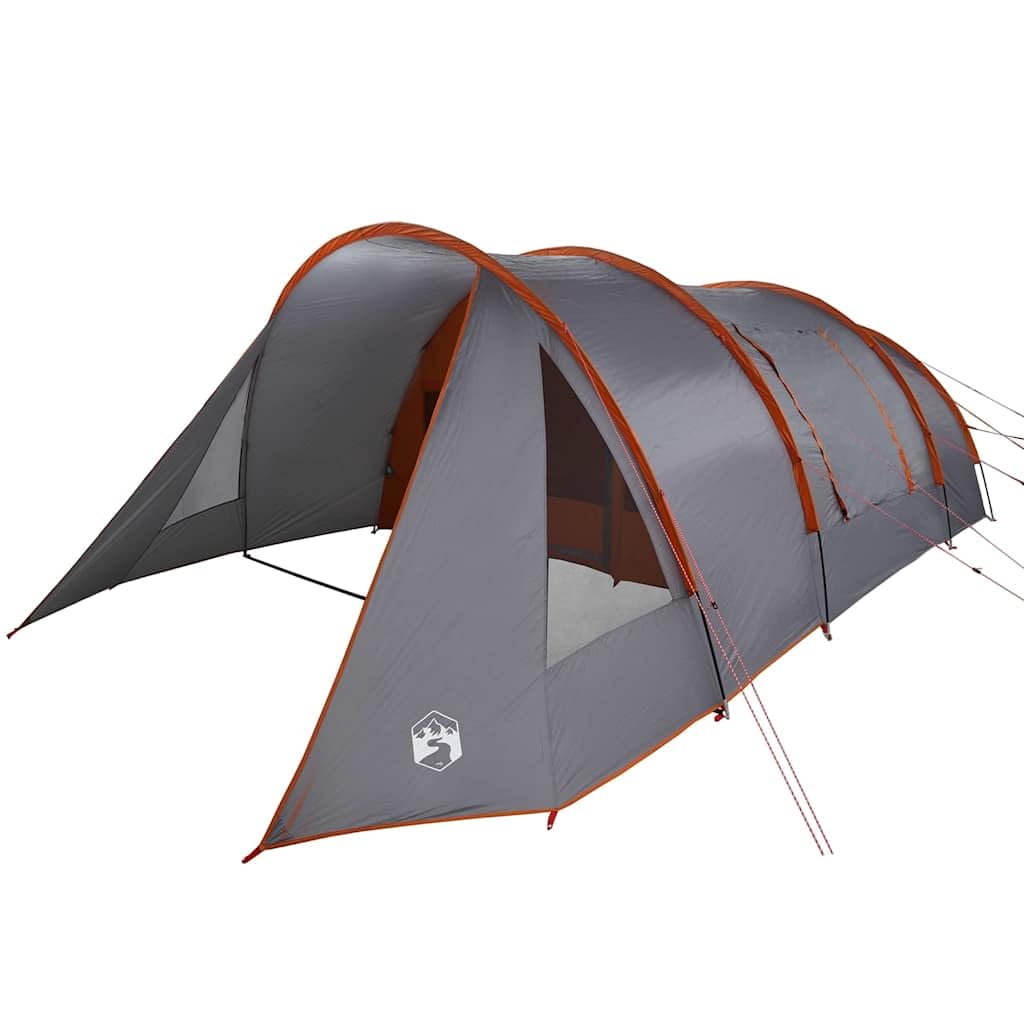 Mangloder Tunnelzelt für 5 Personen Grau Orange 805 x 405 x 211 cm wasserdicht UV-beständig Campingzelt für Garten, Strand, Wandern, Outdoor, Familien, Trekking, leicht, kompakt, robust