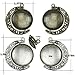 Moon Rotation Double Side Pendant Trays 30Pcs Kit, 10Pcs Pendant Tray with 20Pcs Glass Cabochon Clear Dome 25mm Blank 2 Colors Bezels for Photo Pendant DIY Craft Jewelry Making by SHXSTORE