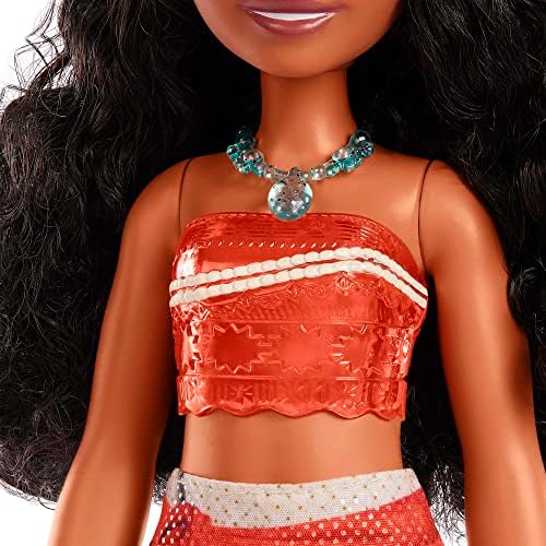 Disney Princess Dolls, New for 2023, Moana Posable Fashion Doll with Sparkling Clothing and Accessories, Disney Movie Toys, HLW05