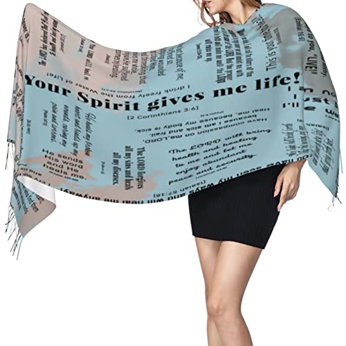 Prayer Healing Inspirational Scripture Bible Verse Religious Scarf Pashmina Shawls Wraps Dress Wedding Bridal Scarves3