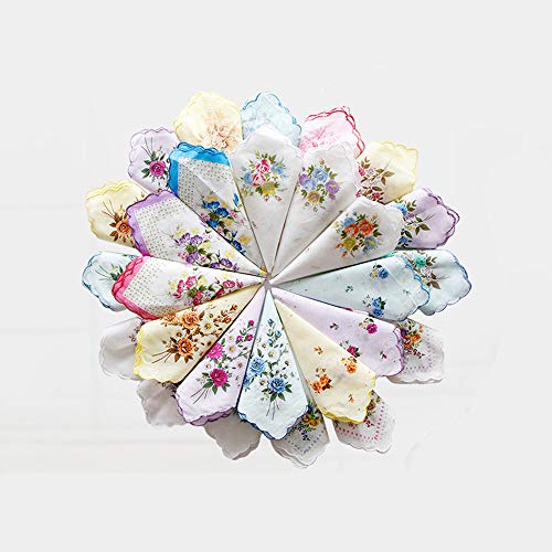 Colcolo 10 katoenen zakdoeken voor dames, vierkante zakdoeken, kleurrijke zakdoekzakken, meerkleurig + willekeurig, Eén maat - Image 3