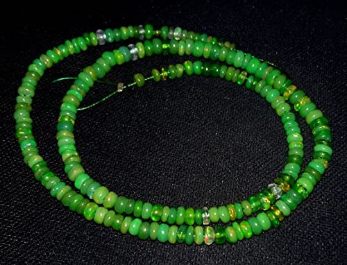 Opale éthiopienne verte en perles lisses de 3mm pour fabriquer un cadeau d'anniversaire
