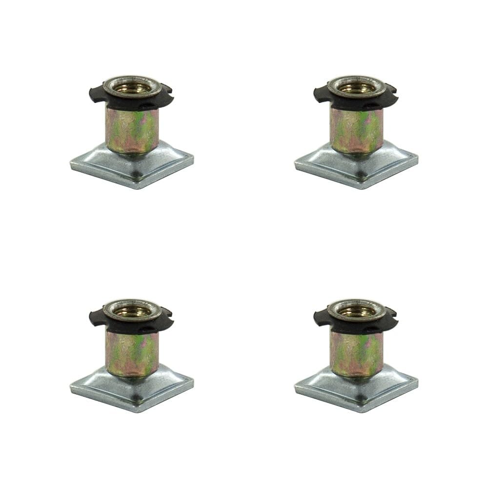 Outwater Industries Metal Threaded Single Star Type Leveler Inserts for 1-1/4 Inch Square Tubing, Heat Treated Steel and Zinc Plated Base, Fits Square 16-18 Gauge Tube, Thread: 1/4-20, 20 Pack