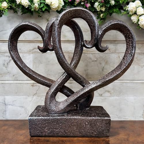 Estatua Decorativa Corazones Entrelazados 11 Pulgadas miniatura 6