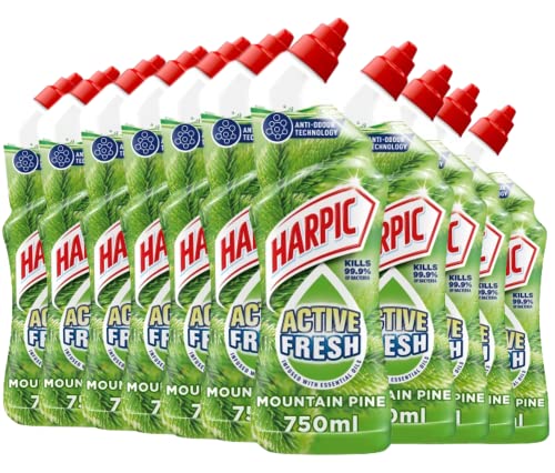 Harpic Toilet Cleaning Gel, Mountain Pine, 12 x 750 ml