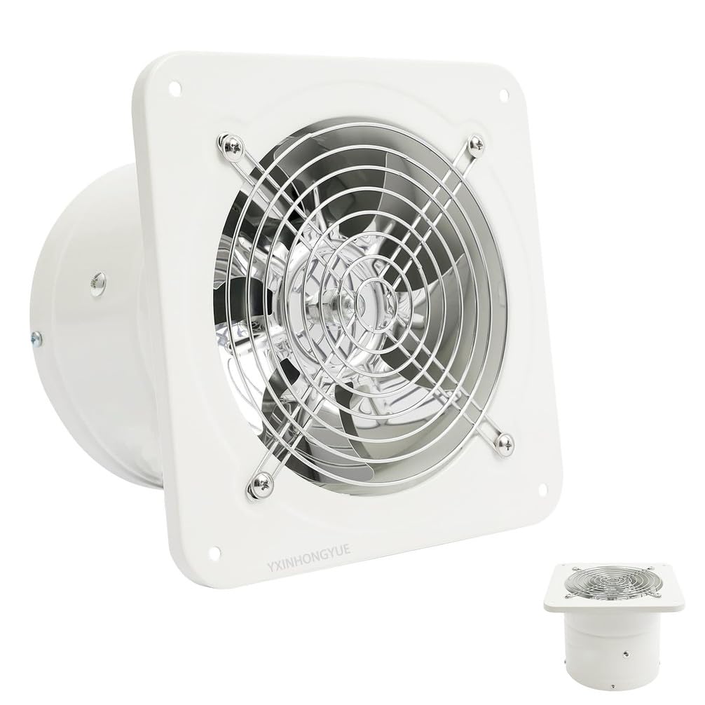Ventilador de ventilación de metal de bajo ruido de 10 pulgadas, extractor de pared de 220 V a través de la pared para cocina, baño, lavandería, horno, garaje, escape de humo, ventilador de oficina