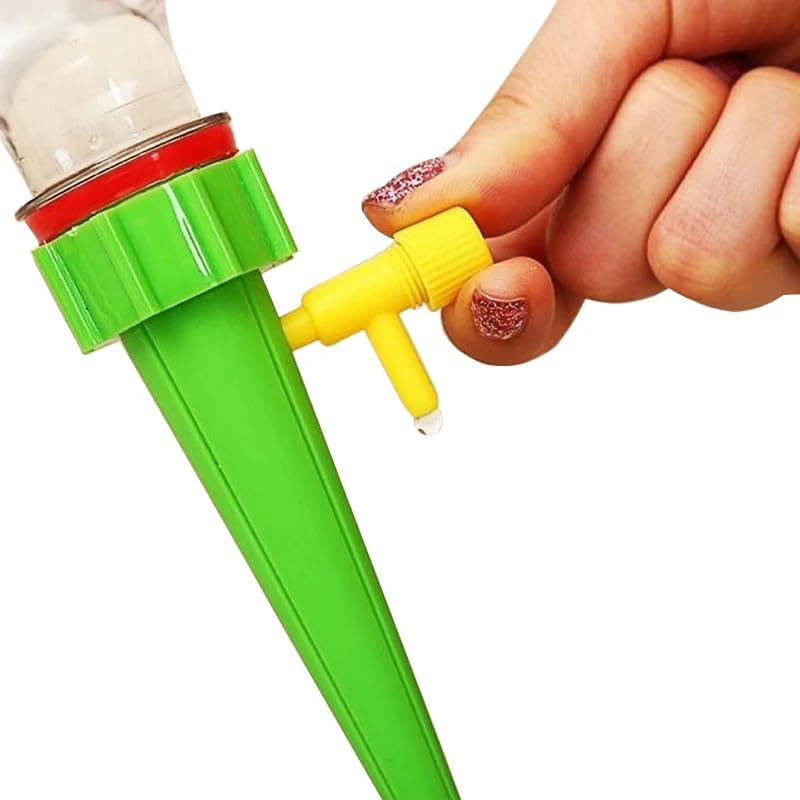 6-24pcs Auto Adjustable Drip Spike Water Bottle Irrigation System Self Dripper Automatic Device Indoor Plant(Blue-24Pcs)