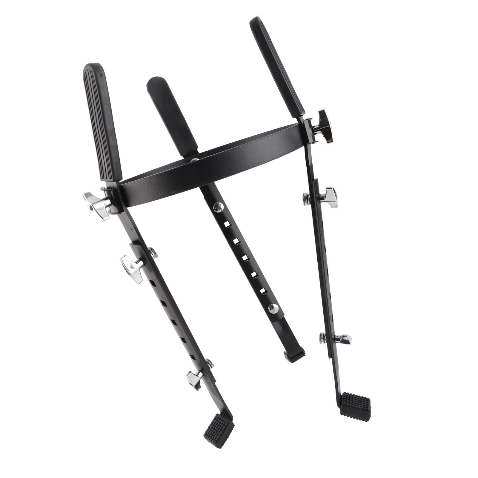 Naroote Soporte de Tambor de Conga de Hierro Ajustable para Prácticas de Interpretación Negro, Durabilidad Superior para Todos los Tamaños, Compatibilidad Universal para Base de Tambor, Ideal para