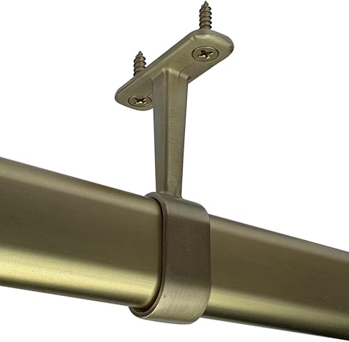 Desunia Soporte medio ovalado para barra de armario, latĂłn satinado, 1 paquete Desunia Soporte medio ovalado para barra de armario, latĂłn satinado, 1 paquete