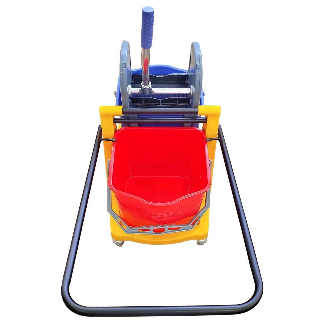 Clim Profesional Carro de Fregado con Doble Cubo de 18 litros y Prensa. Diseñado con Rruedas y Sistema de Doble Cubo para Agua Limpia y Sucia