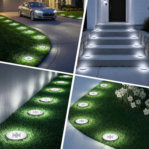 INCX 4.6 inch Solar Lights Outdoor Waterproof,12 Pack Solar Lights for Outside - image 7