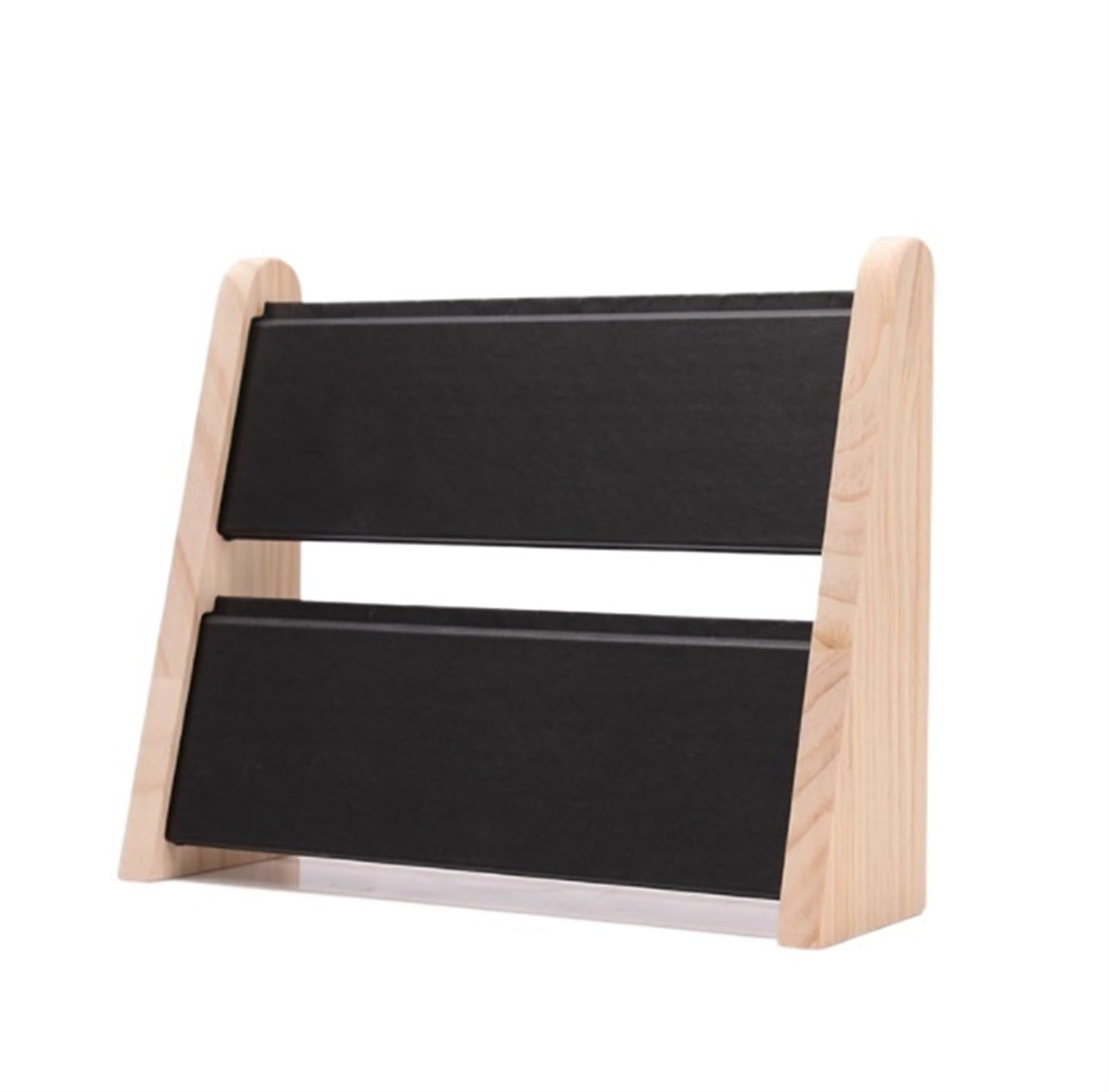 AZHKJKZH Jewelry Display Stand Wooden Necklace Display Stand Chain Organizer Freestanding With Soft Flannel Lining Sturdy Storage(Black)