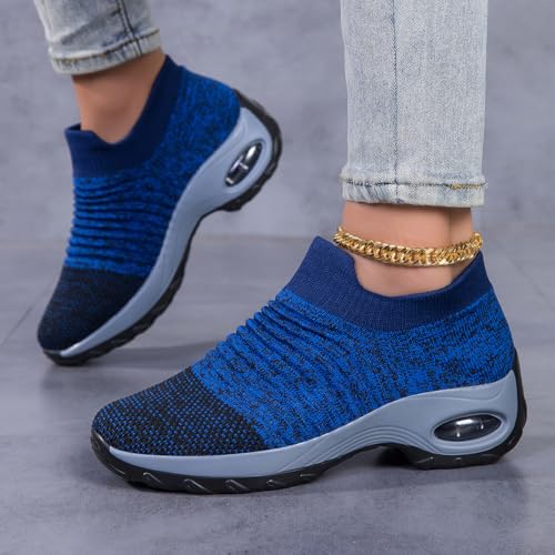 Image of Non Slip Work Shoes Women, Slip On Sneakers Women,Work Shoes Walking Gym Nurse Mesh Casual Fashion Sneakers Comfort Breathable Lightweight