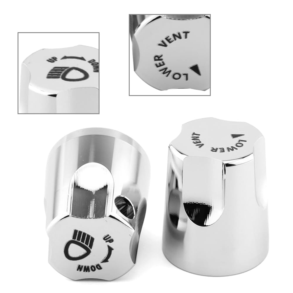 Perillas de ajuste de subida/bajada de faros cromados Cubierta de aluminio para motocicleta para GL1500 88-00