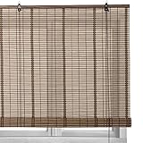TIENDA EURASIA - Estores Enrollables de Bambú, Estor Natural Diseño Nórdico, Medidas para Puertas y Ventanas (90 x 180 cm, Marron)