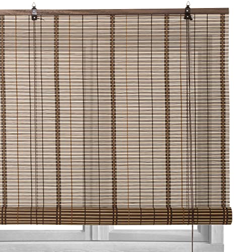 TIENDA EURASIA - Estores Enrollables de Bambú, Estor Natural Diseño Nórdico, Medidas para Puertas y Ventanas (140 x 180 cm, Marron)