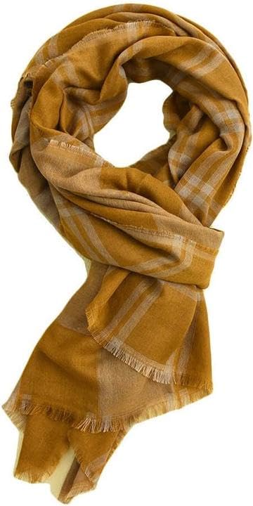Écharpe d'hiver homme à carreaux jaune l'accessoire des sorties en ville et balades