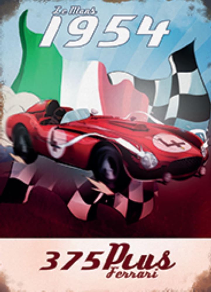 The Original Metal Sign Small (15 x 20 cm) Metal Sign - Le Mans 1954-375 Plus, Multicolour