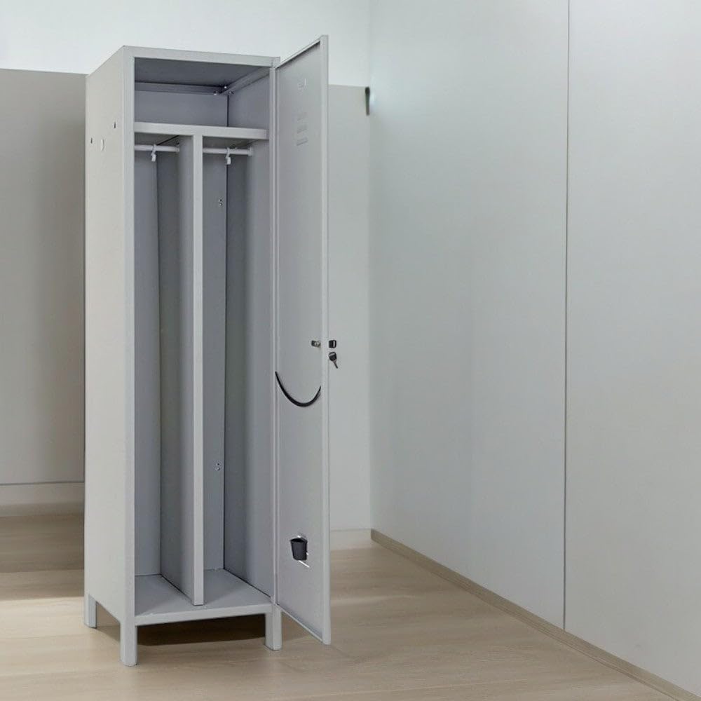 Armadio spogliatoio in Metallo 50x50xH180 cm Sporco Pulito Due posti 1 Anta con Serratura Prometal