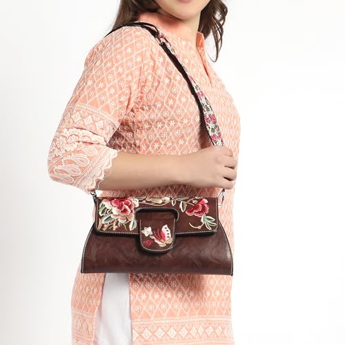 Image of EXOTIC Premium Beige Sling Bag Premium Floral Emboridery shoulder sling bag