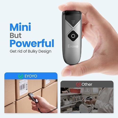 Eyoyo Mini 2-Pack QR 2D&1D Bluetooth Barcode Scanner Portable Wireless Barcode Reader with 2.4G Wireless/USB Wired/Bluetooth Connection for Tablet, Laptops, Phone, Android - Thumbnail 6