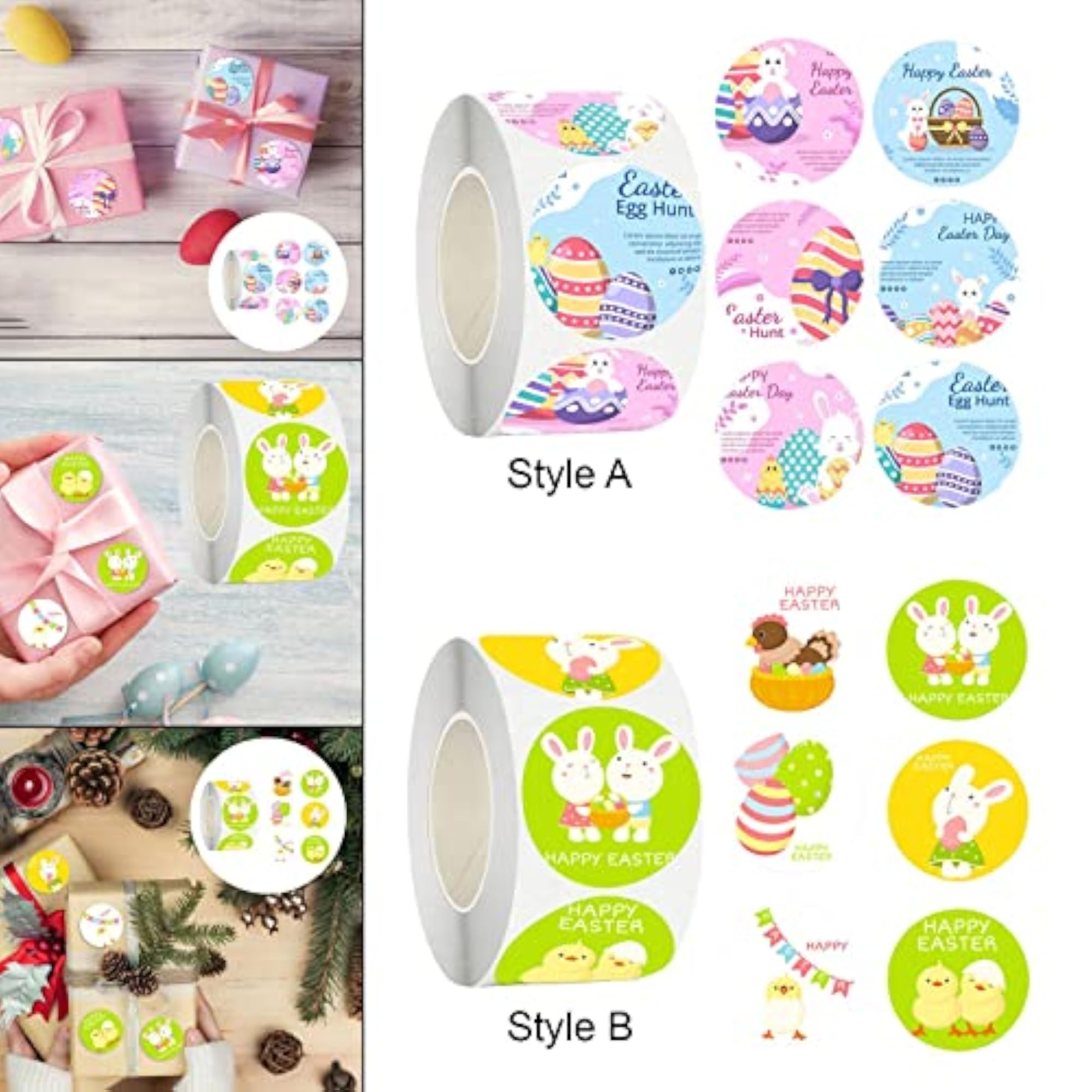 500x Happy Easter Rabbit Stickers for Scrapbook
