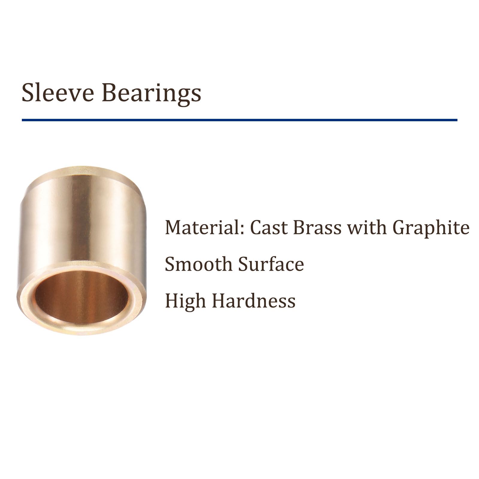 Produktbild von Kozelo 2er Set Gleitlager 10x14x10 Mm – Messing-Gleitbuchse, Goldfarben, Für Maschinen Und Geräte
