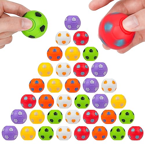 Ainiv 36 Piezas Juguete de Puntas de Dedos de Fútbol Spinner, Fútbol Fidget Juguetes, Fidget Spinners Niños, Juguetes de Fútbol para Los Dedos Alivio del Estrés Regalos de Fiesta Favores de Fiesta