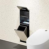 Vibeo Portarrollos Empotrable Portarrollos de Papel Higiénico Empotrado con Almacenamiento, Nicho Empotrado en La Pared con Papelera, Portarrollos de Papel Higiénico para Baño