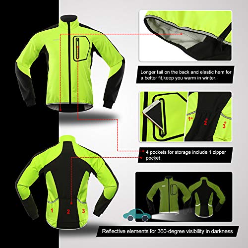 BERGRISAR Cycling Jacket Mens Winter Waterproof Mtb Bike Jacket Softshell Thermal Fleece Windproof Coat BG011 - Image 6