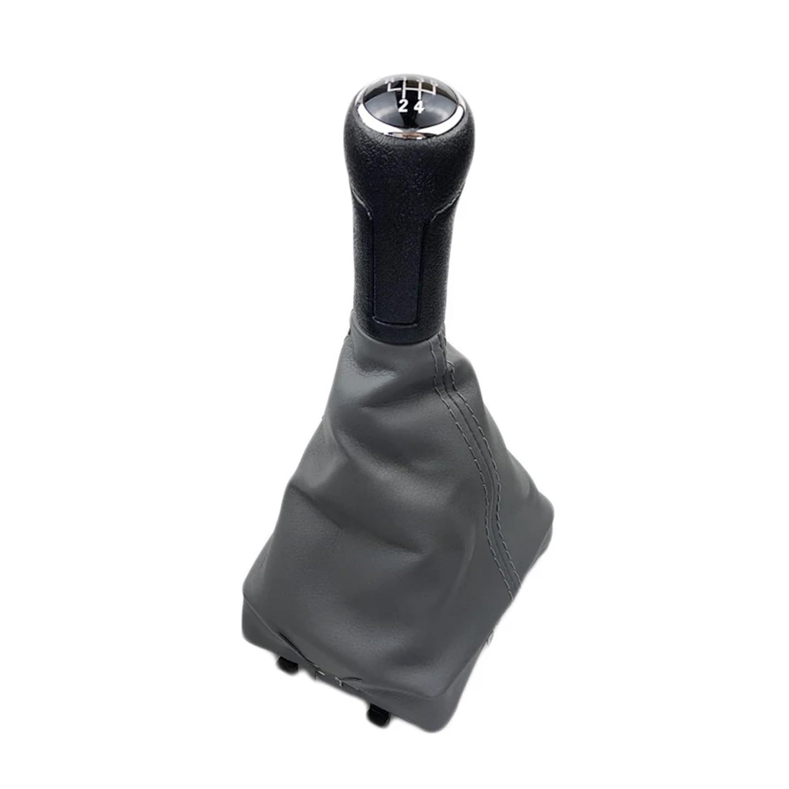 Grozzy Universal Shifter Handle Car Gear Shift Knob Lever Shifter Gaiter Boot Cover for Volkswagen for Polo 9N 9N2(5-Speed-Black- Gray)