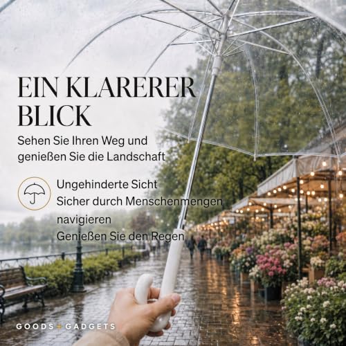 GOODS+GADGETS® Transparenter Regenschirm 100 cm – 2er Pack – Ansicht 6