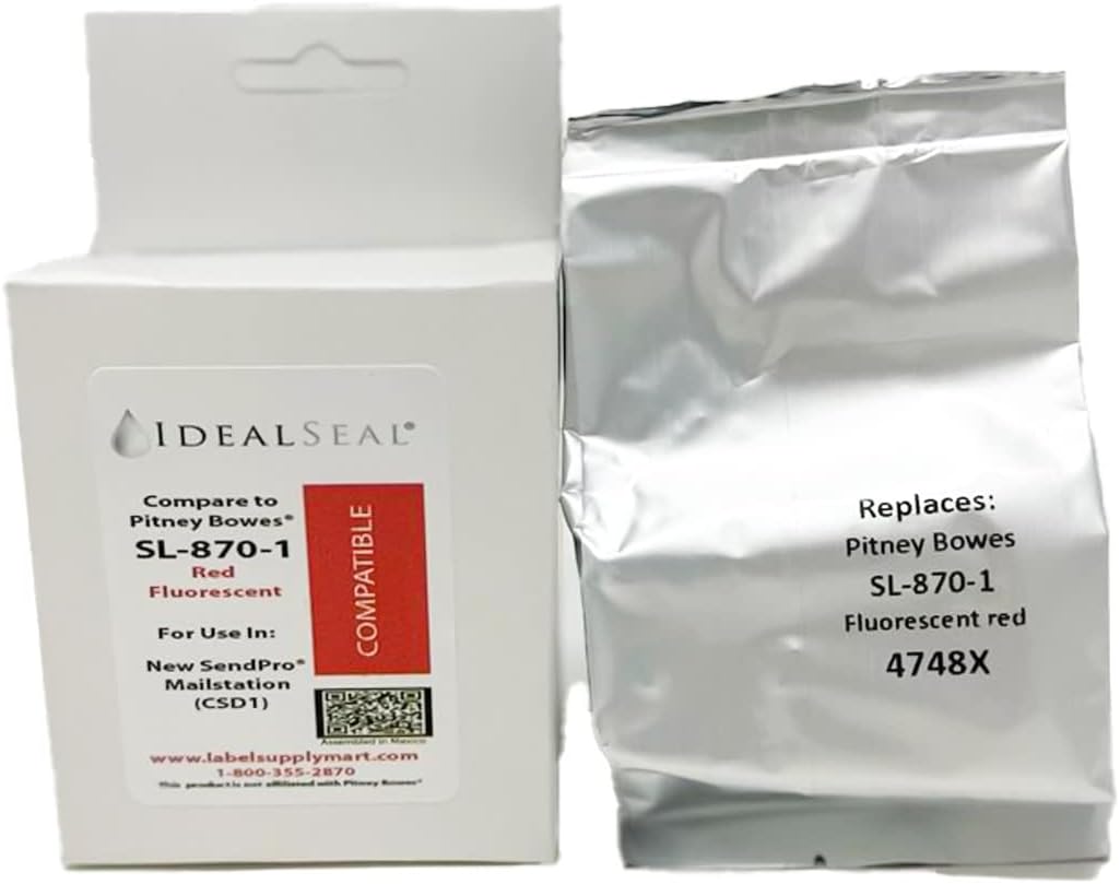 IDEALSEAL New Replacement Postage Ink Cartridge for SL-870-1 Red Ink Cartridge for New SendPro Mailstation (CSD1) (2 Pack)
