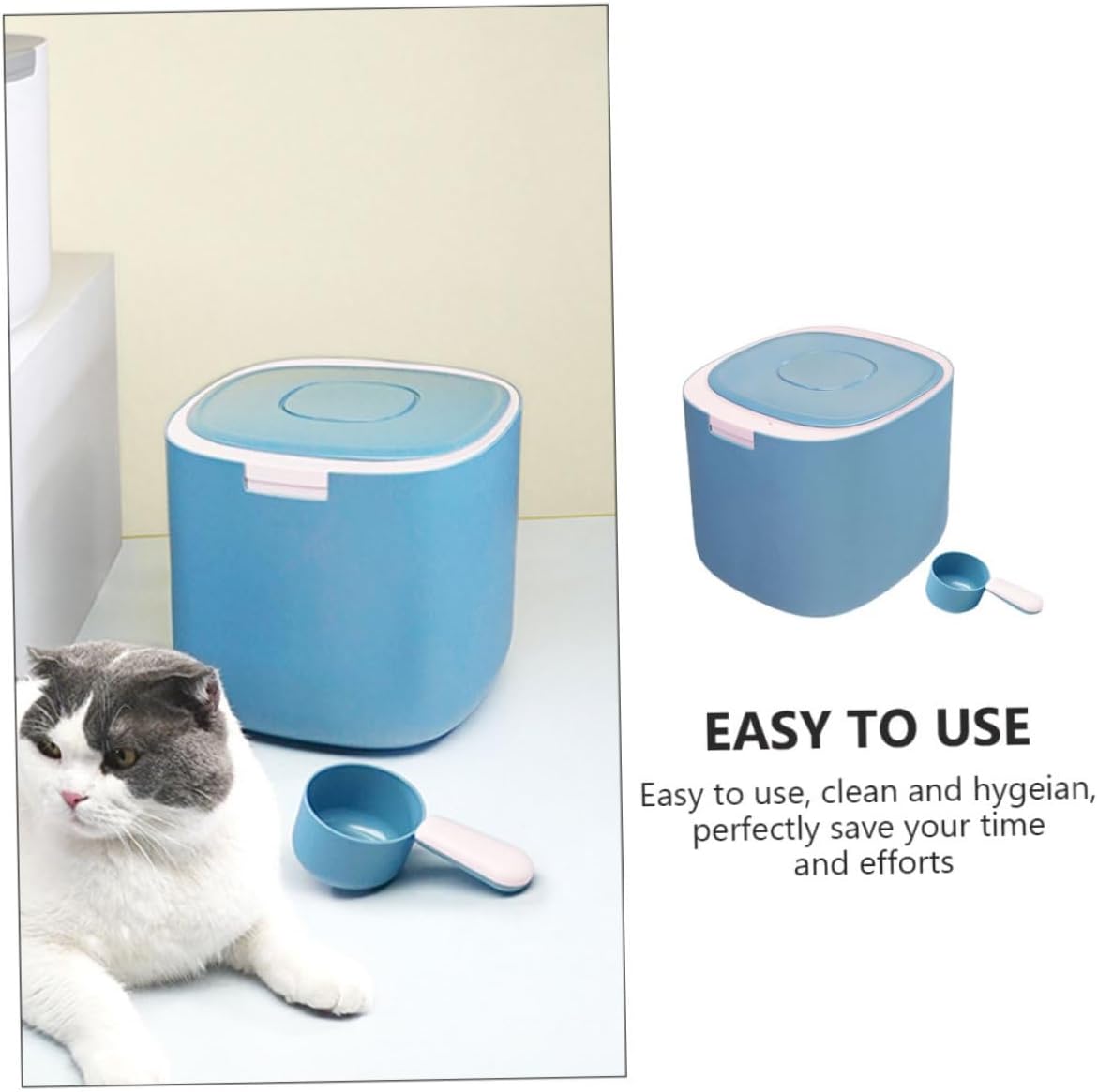 VICASKY Sealed Pet Food Bucket 11l Large Capacity Moisture-proof Food Storage Container for Cat and Dog with Frosted Butterfly Lid