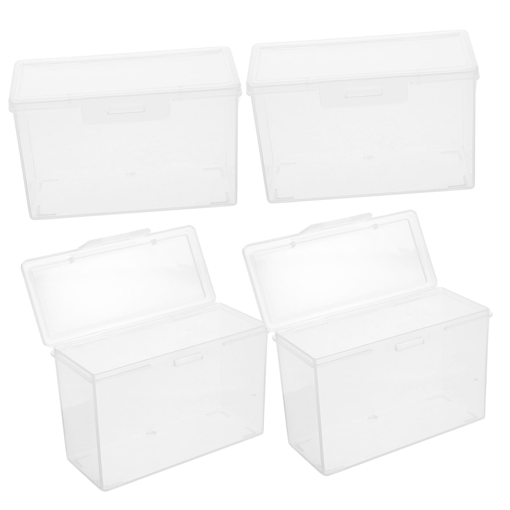 Parliky 4pcs Box Mini Storage Box Photos Carry Case Photo Boxes Storage Photos Holding Case Photo Organizers Stamp Storage Container Photo Keeper Photo Storage Containers Plastic White