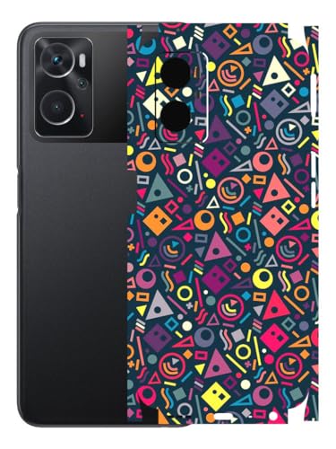 Image of AtOdds - Mobile Back Skin Sticker Wrap Compatible with Oppo K10 (4G) (Coverage - Back+Camera+Sides) (Shapes Graffiti)