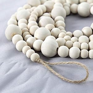 7ft Christmas Wooden Bead Garlands, Xmas Round Craft Bead Garland, Farmhouse Home Decor for Christmas Tree Holiday Decoration (Wood Color) 7ft Christmas Wooden Bead Garlands Xmas Round Craft Bead Garland Farmhouse Home Decor for Christmas Tree Holiday Decoration Wood Color