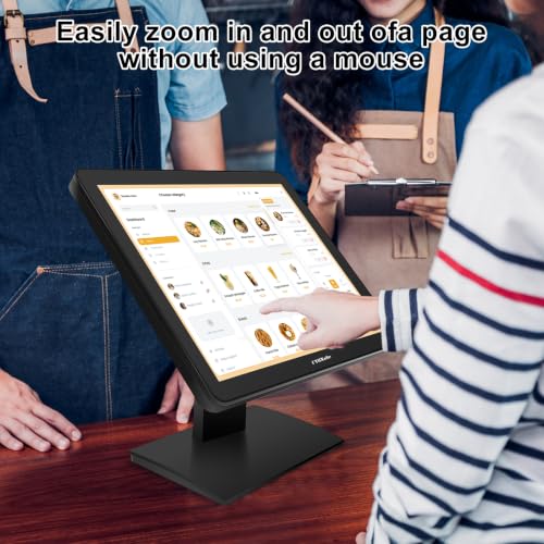 Image of FYHXele 17 Inch Touch Screen Monitor for POS Restaurant Retail Kiosk | 1280x1024 75Hz SXGA Touchscreen Display with HDMI & VGA Port, 10 Point Touch, Desktop or Wall Mountable