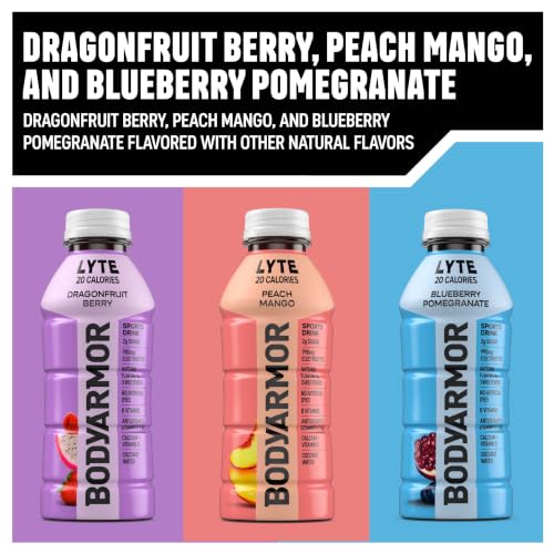 Image of BODYARMOR LYTE Peach Mango /Dragonfrt Bry /Bluebry Pom Variety, 16 Oz (36 Pk)