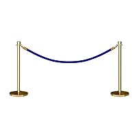 Vista 33 de CCW Kit de puntal de poste y cuerda con 2 postes superiores de corona de latón pulido y 1 cuerda de algodón de terciopelo resistente negro (6 pies)