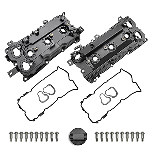 Mitzone Engine Valve Covers With Gaskte And Bolts Compatible With 2008-2018 Nissan 350Z Infiniti G35 Ex35 M35 M35H Fx35 Q70 Q50 Vq35Hr 3.5L Repalce # 13264-Jk20A 13264-Jk20B #TOP12