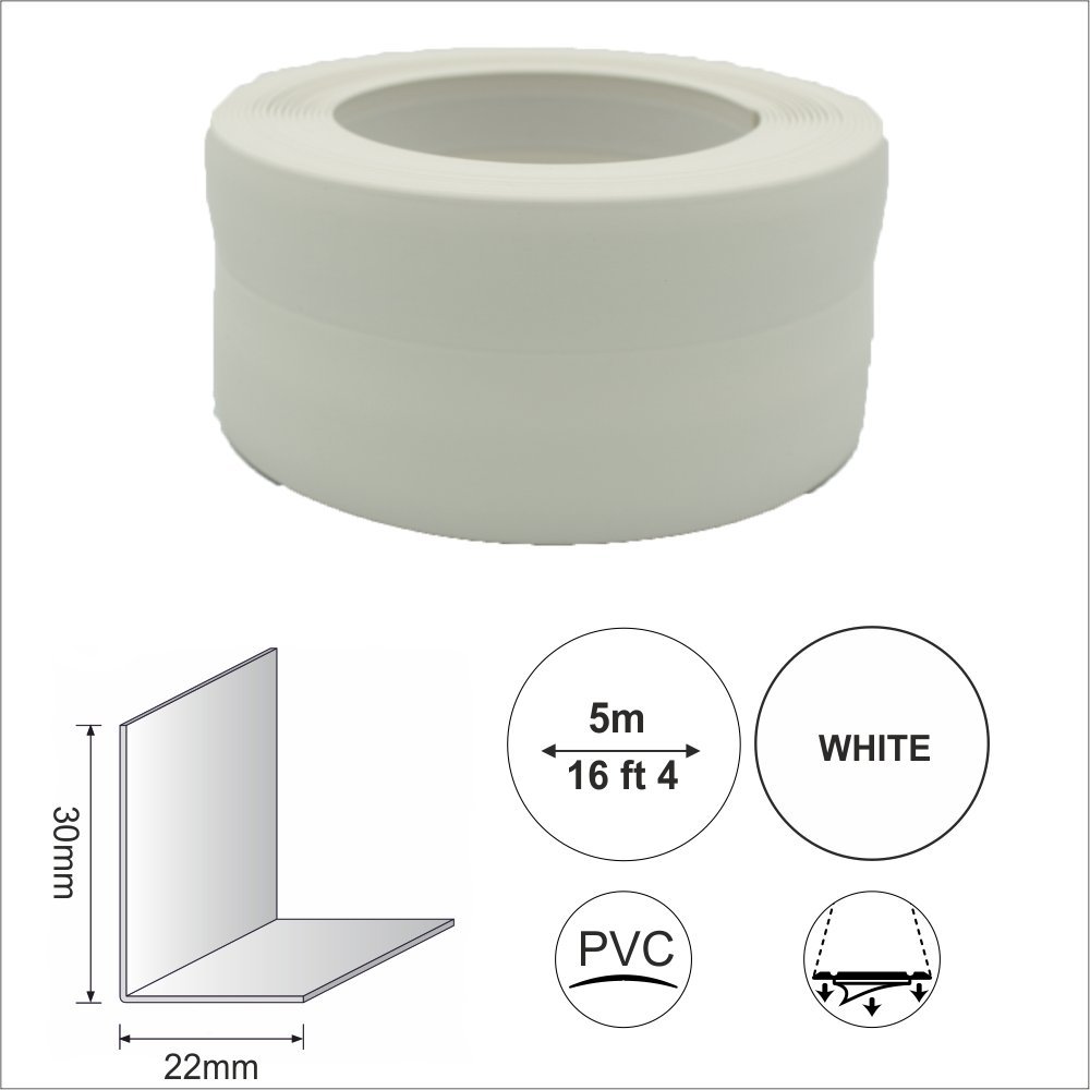 Buy PVC FLEXIBLE SKIRTING BOARD SIT ON SKIRTING JOINT PVC ANGLE 5m LONG