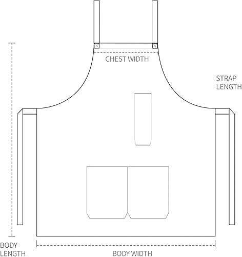 Miniatura 5 de Apron Waterdrop Resistant with Pockets Cooking Kitchen Aprons for Women Men Chef, Black